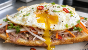 Bánh mì ốp la closeup