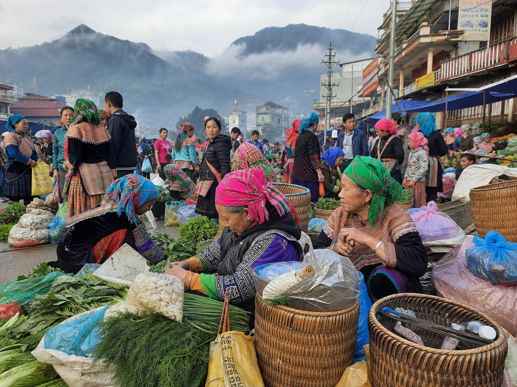 chợ địa phương sapa